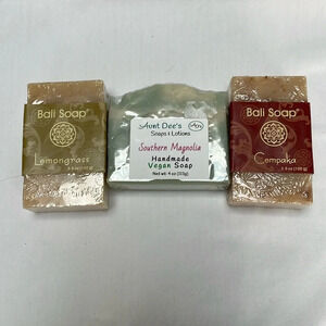 NWOT 3 cleansing bars.  Southern Magnolia, lemongrass and Cempaka.
